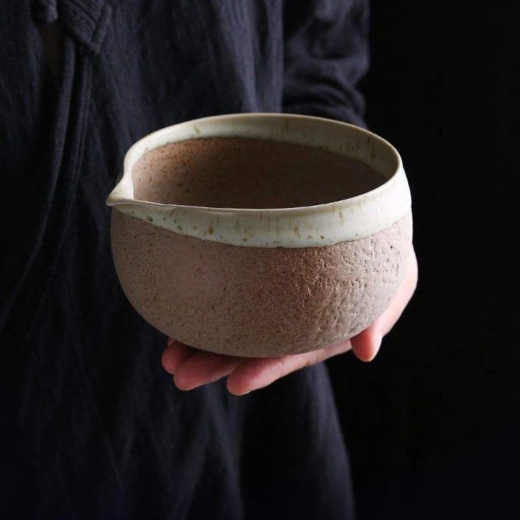 Powlen De Matcha Gwydr Gyda Phig Arllwys