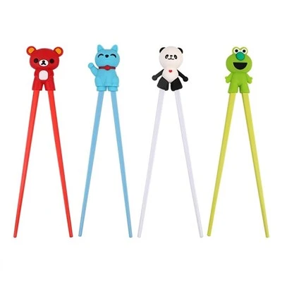 Cyfanwerthu BPA Free Silicone Kids Training Chopsticks Cartoon Helper Anifeiliaid Gwneuthurwr Chopsticks